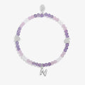 Joma Jewellery My Alphabet N Pink, Lilac & Silver Plated Children's Bracelet