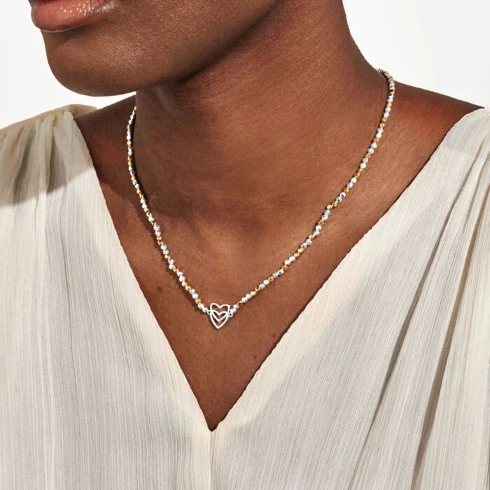 Joma Jewellery Reva Double Heart Silver & Gold Plated Necklace