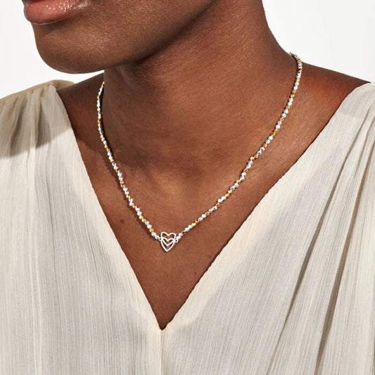 Joma Jewellery Reva Double Heart Silver & Gold Plated Necklace