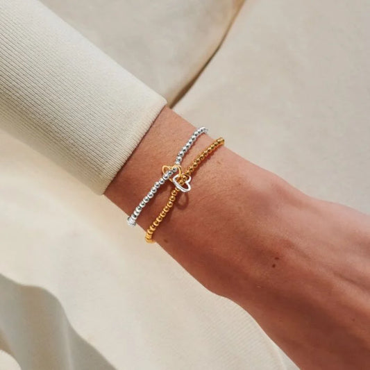 Joma Jewellery Reva Linked Hearts Silver & Gold Plated Linked Bracelets