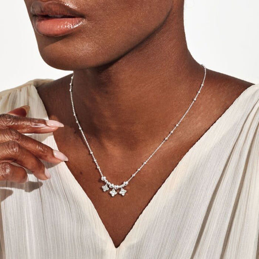 Joma Jewellery Reva Trio Clover Silver Plated Necklace