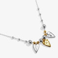 Joma Jewellery Reva Triple Textured Hearts Silver & Gold Plated Necklace