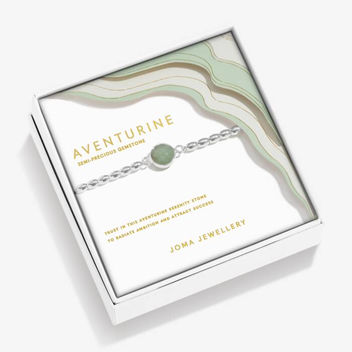 Joma Jewellery Serenity Stones Aventurine Silver Plated Bracelet