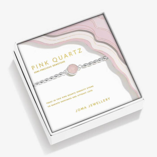 Joma Jewellery Serenity Stones Pink Quartz Silver Plated Bracelet