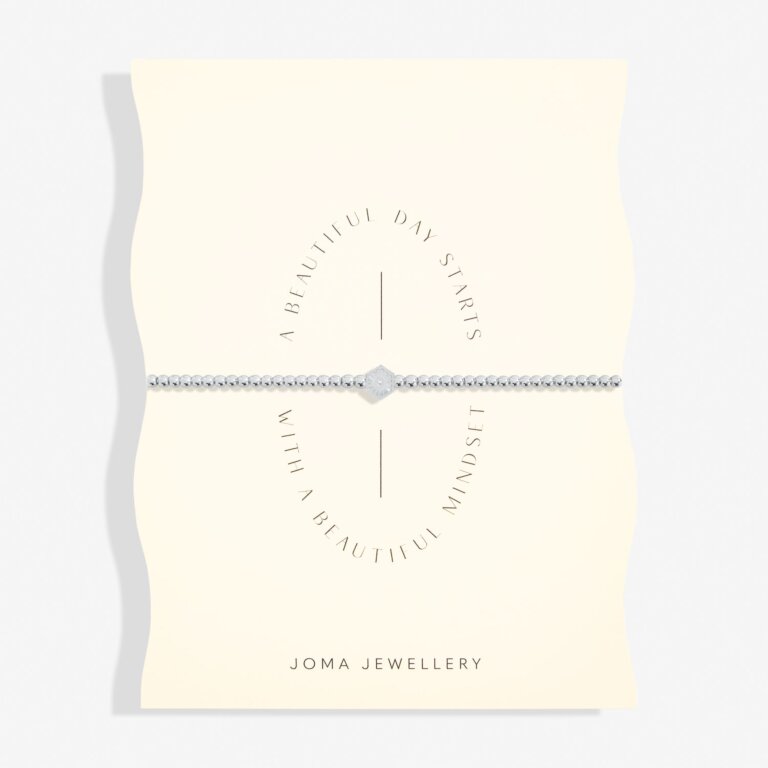 Joma Jewellery Share Happiness A Beautiful Day Starts With A Beautiful Mindset Silver Bracelet