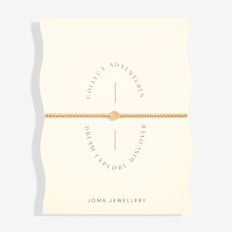 Joma Jewellery Share Happiness Collect Adventures, Dream Explore Discover Gold Plated Bracelet