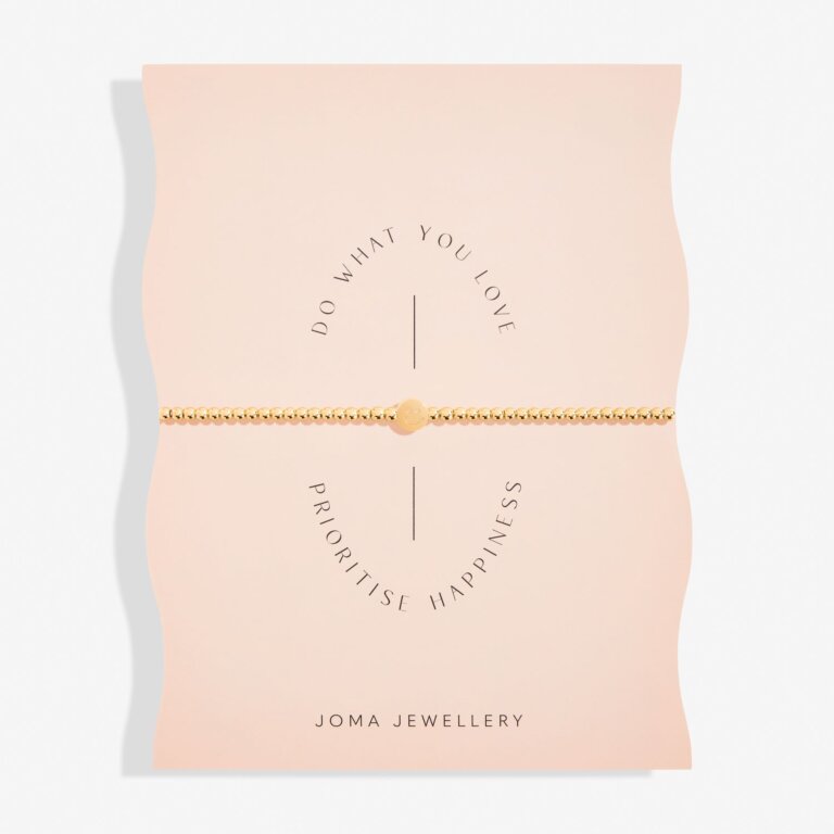 Joma Jewellery Share Happiness Do What You Love, Priortise Happiness Gold Plated Bracelet