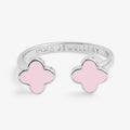 Joma Jewellery Signature Clover Collection Pink Clover Silver Plated Ring
