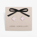 Joma Jewellery Signature Clover Collection Pink Clover Silver Plated Stud Earrings