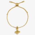 Joma Jewellery Signature Clover Collection Textured Clover Gold Plated Bracelet