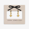 Joma Jewellery Signature Clover Collection Textured Clover Gold Plated Hoop Earrings