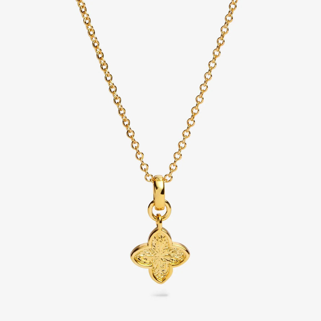 Joma Jewellery Signature Clover Collection Textured Clover Gold Plated Necklace