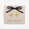 Joma Jewellery Signature Clover Collection Textured Clover Gold Plated Stud Earrings
