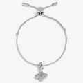 Joma Jewellery Signature Clover Collection Textured Clover Silver Plated Bracelet