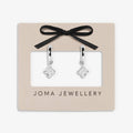 Joma Jewellery Signature Clover Collection Textured Clover Silver Plated Hoop Earrings