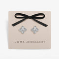 Joma Jewellery Signature Clover Collection Textured Clover Silver Plated Stud Earrings