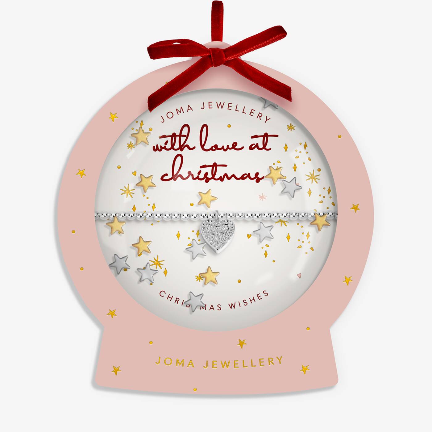 Joma Jewellery Snowglobe A Little With Love At Christmas Silver Plated Bracelet