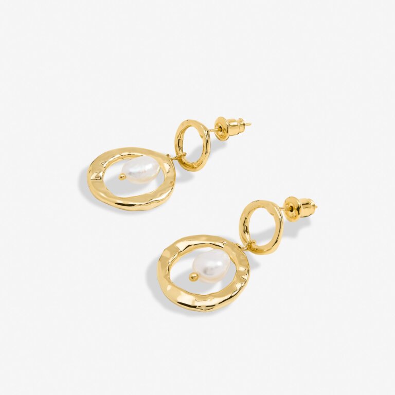 Joma Jewellery Solaria Baroque Pearl Gold Plated Hoop Earrings