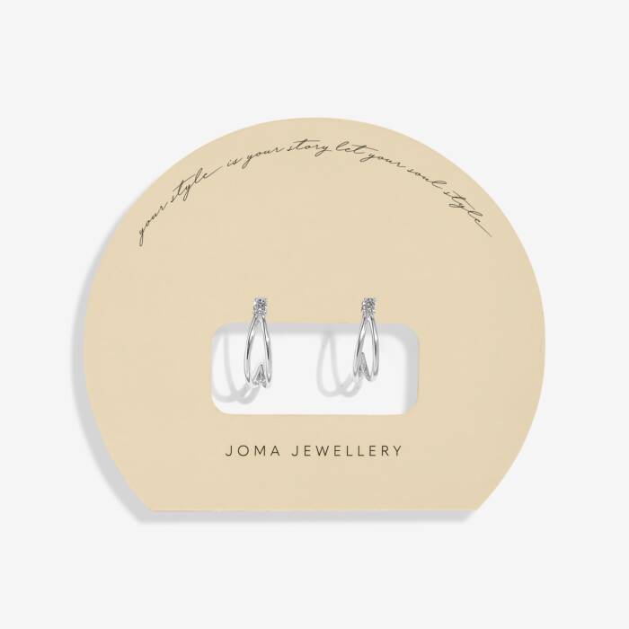 Joma Jewellery Soul Shine Cz Hoop Silver Plated Hoop Earrings