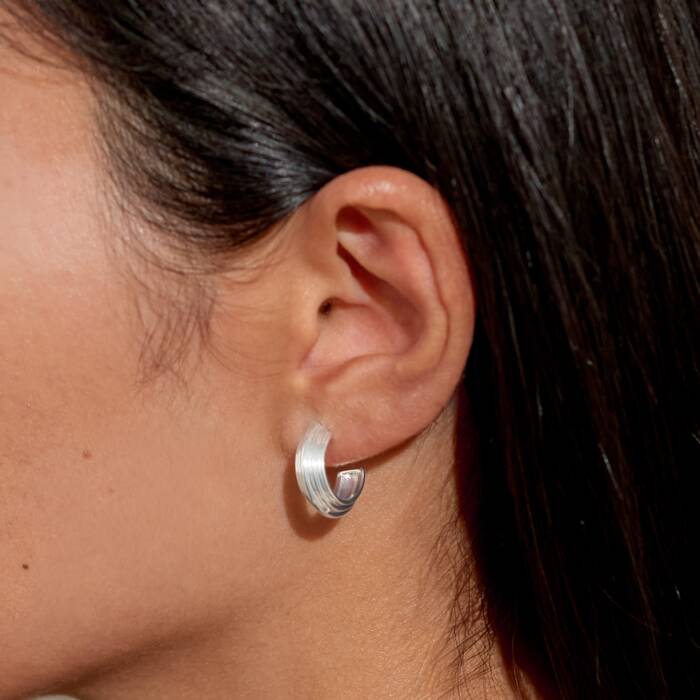 Joma Jewellery Soul Shine Layered Hoop Silver Plated Hoop Earrings