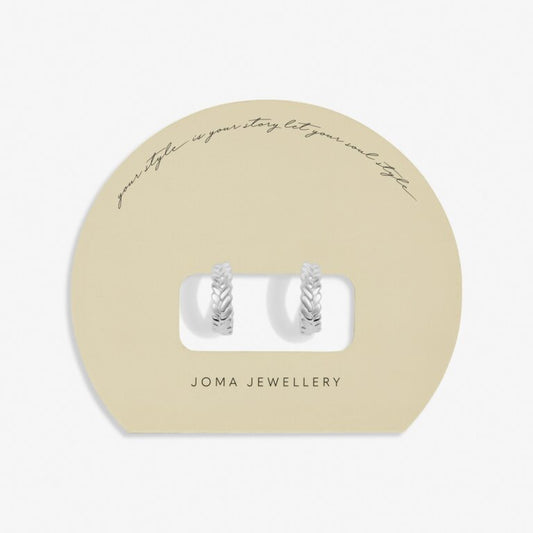 Joma Jewellery Soul Shine Plaited Silver Plated Hoop Earrings