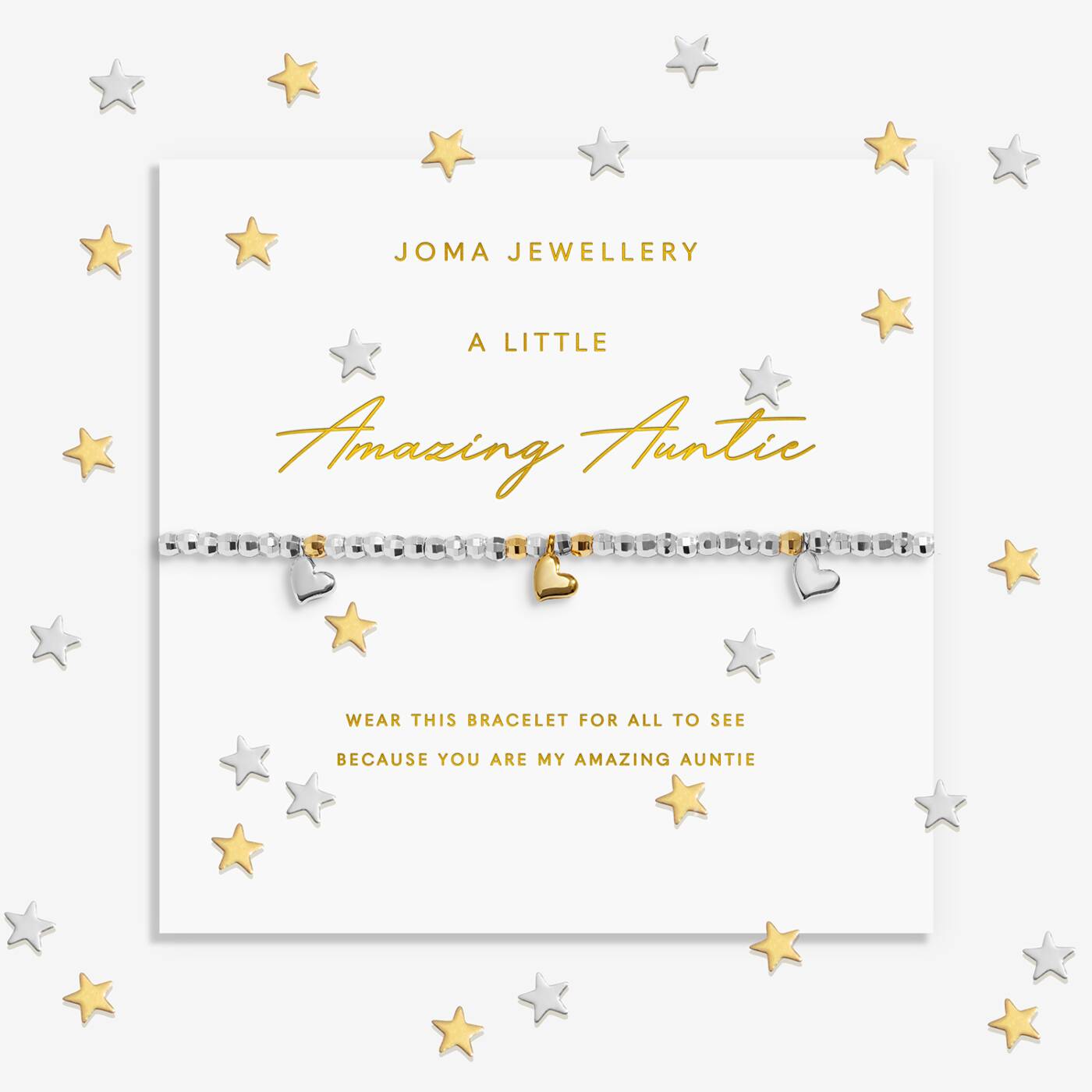 Joma Jewellery Sparkle Confetti A Little Amazing Auntie Silver & Gold Plated Bracelet