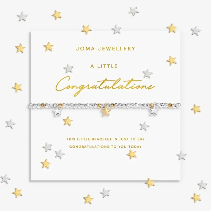Joma Jewellery Sparkle Confetti A Little Congratulations Silver & Gold Plated Bracelet