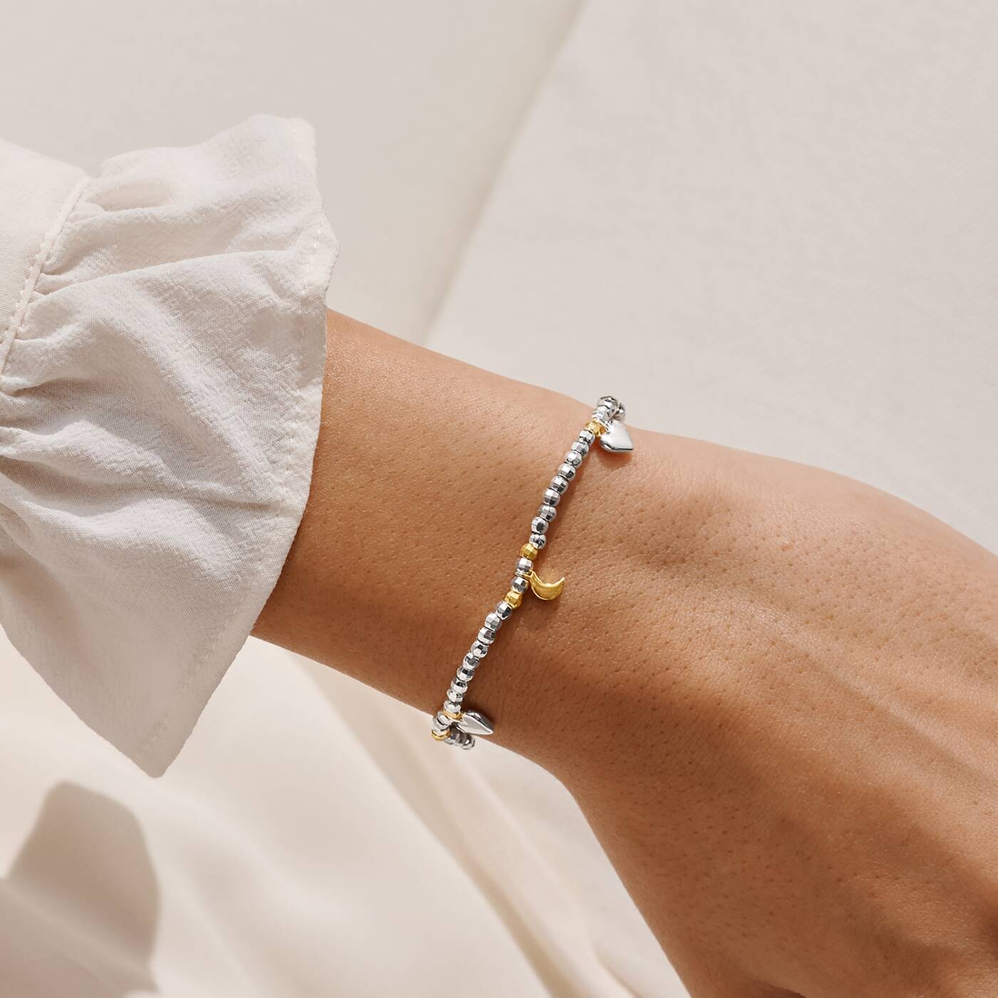 Joma Jewellery Sparkle Confetti A Little Love You To The Moon And Back Silver & Gold Plated Bracelet