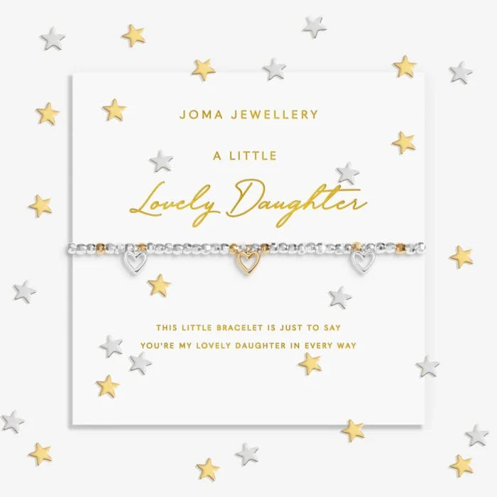Joma Jewellery Sparkle Confetti A Little Lovely Daughter Silver & Gold Plated Bracelet
