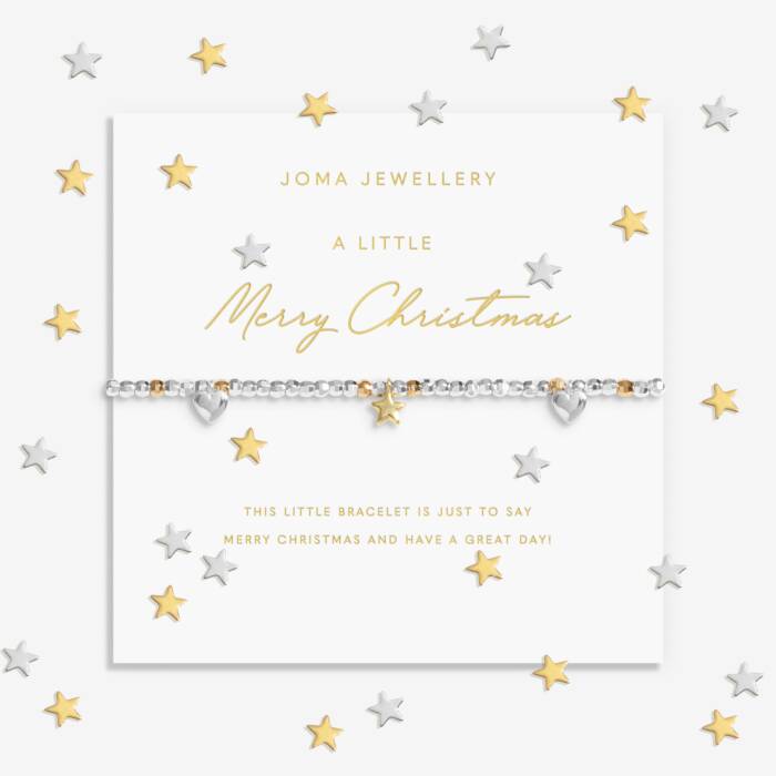 Joma Jewellery Sparkle Confetti A Little Merry Christmas Silver & Gold Plated Bracelet