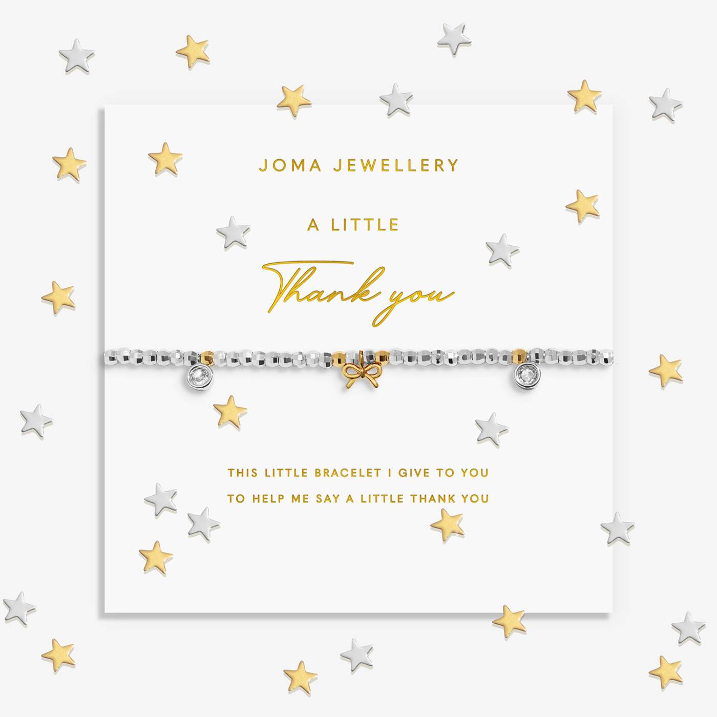 Joma Jewellery Sparkle Confetti A Little Thank You Silver & Gold Plated Bracelet