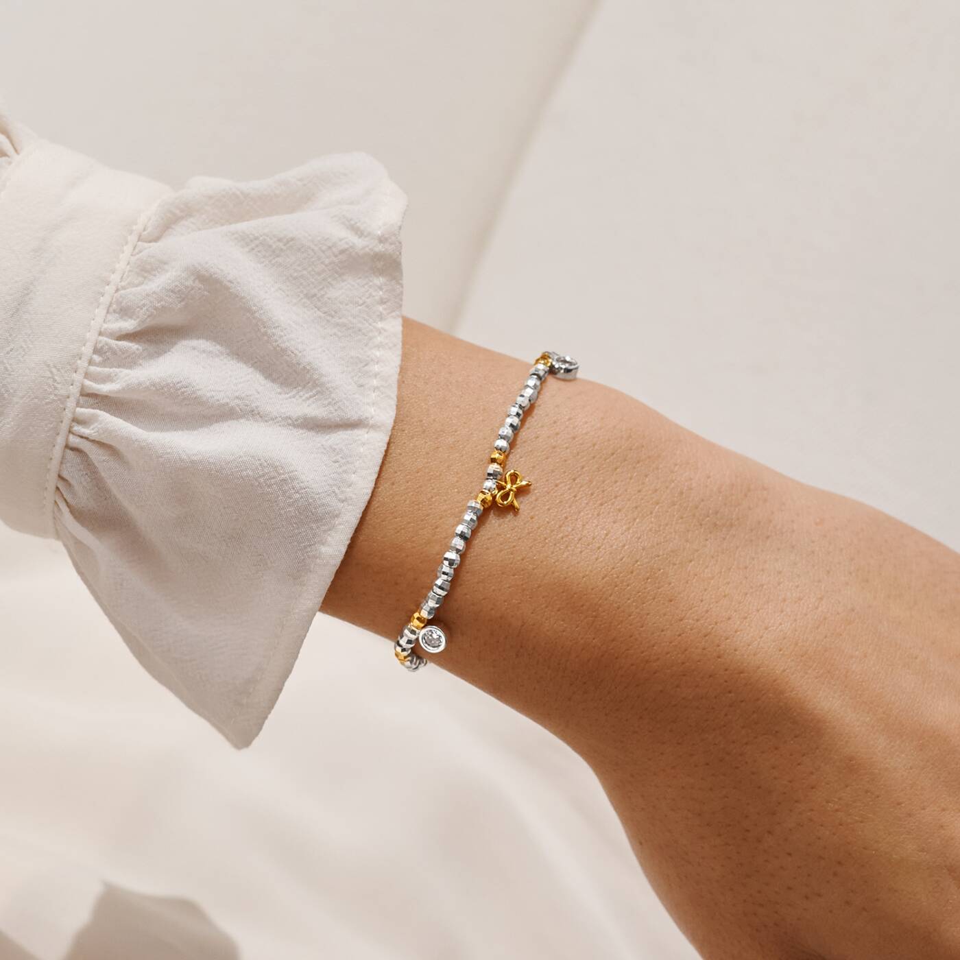 Joma Jewellery Sparkle Confetti A Little Thank You Silver & Gold Plated Bracelet