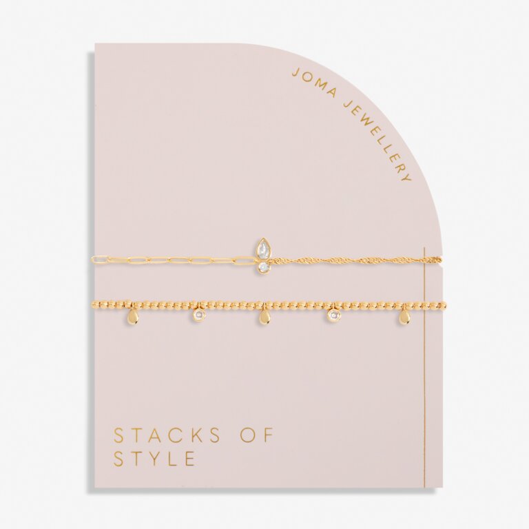 Joma Jewellery Stacks Of Style Gold Organic Shape Gold Set of 2 Bracelets