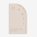 Joma Jewellery Stacks Of Style Pink Enamel Silver Plated Set Of Earrings