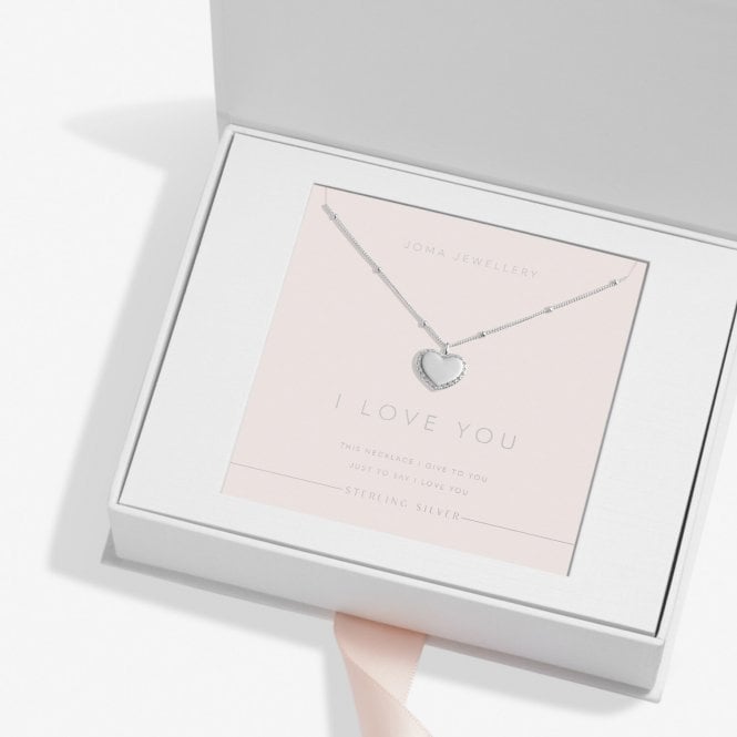 Joma Jewellery Sterling Silver I Love You Heart Necklace