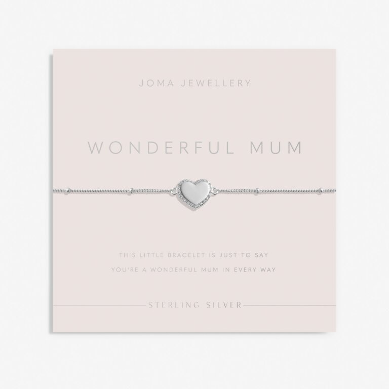 Joma Jewellery Sterling Silver Wonderful Mum Heart Bracelet