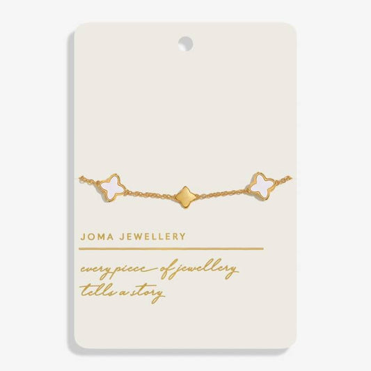 Joma Jewellery Style Stories Mother Of Pearl Clover Gold Plated Bracelet