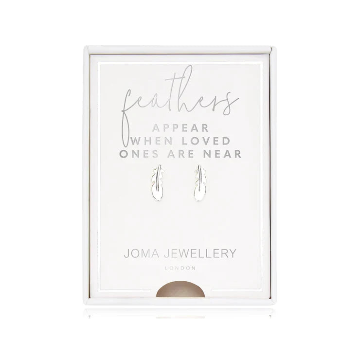 Joma Jewellery Treasure The Little Things Earring Box Feathers Appear When Love Ones Are Near Silver Earring Box