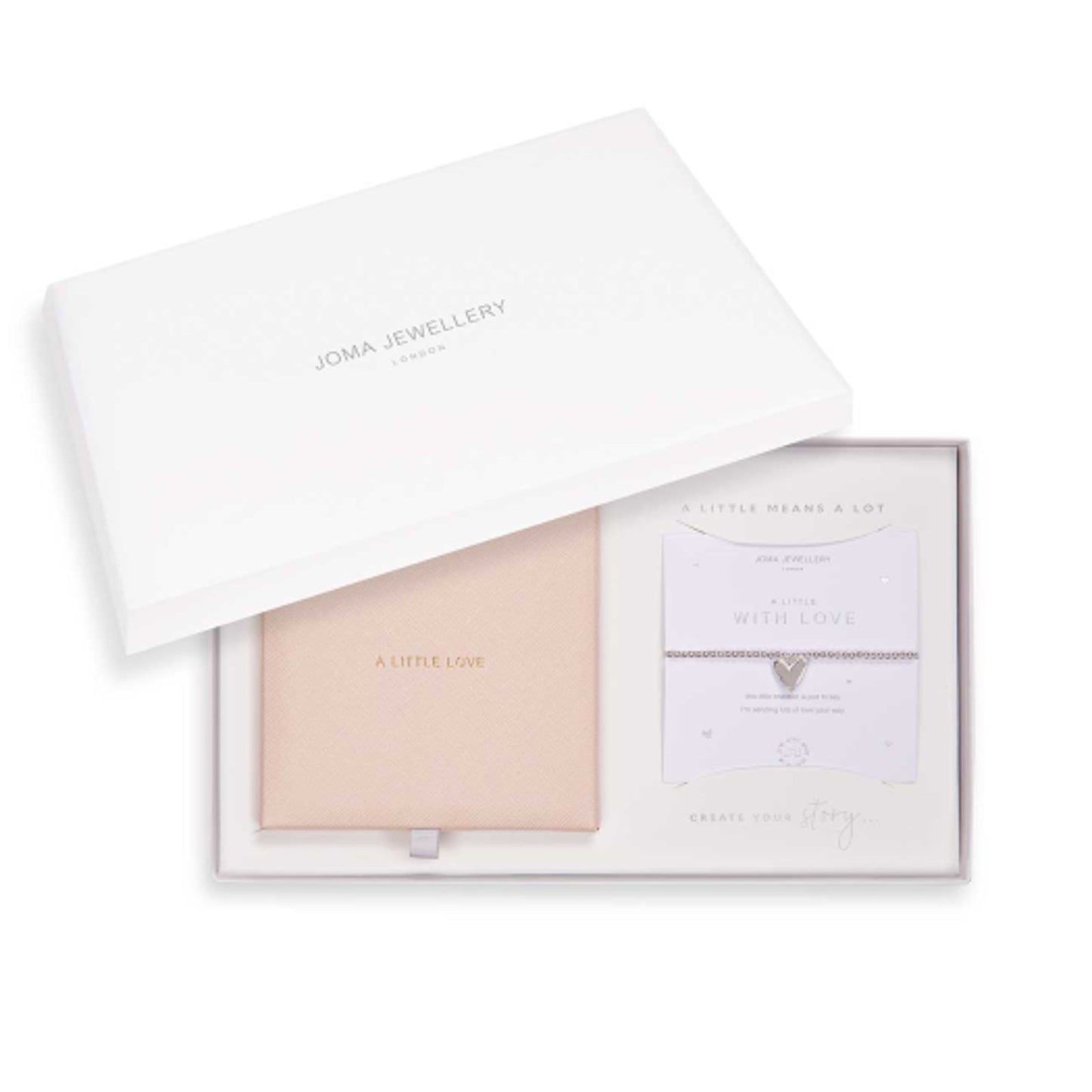 Joma Jewellery With Love Silver Bracelet With Pink Jewellery Box Set