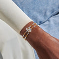 Joma Jewellery Reva Double Heart Silver & Gold Plated Linked Bracelets
