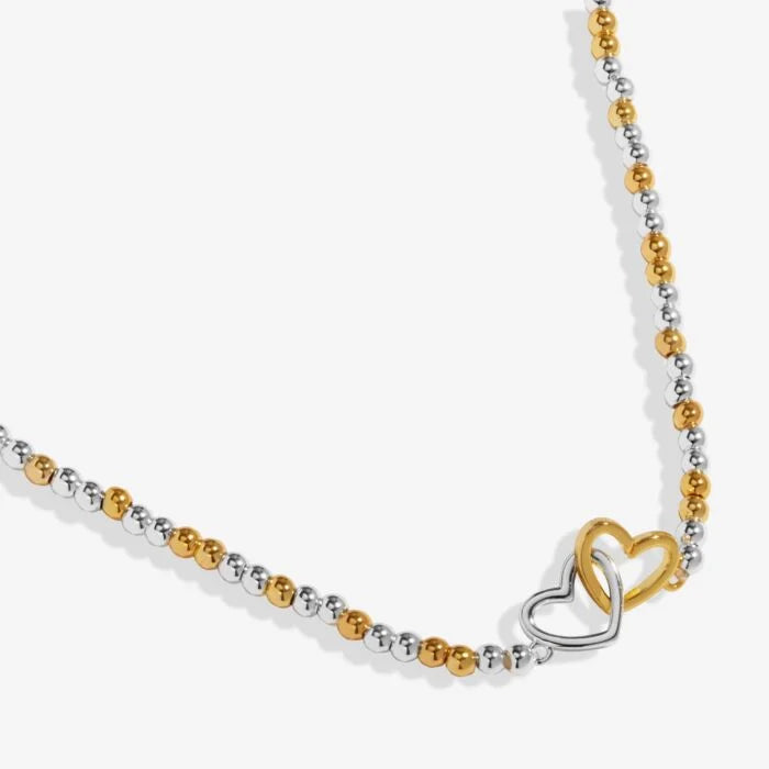 Joma Jewellery Reva Linked Hearts Silver & Gold Plated Necklace