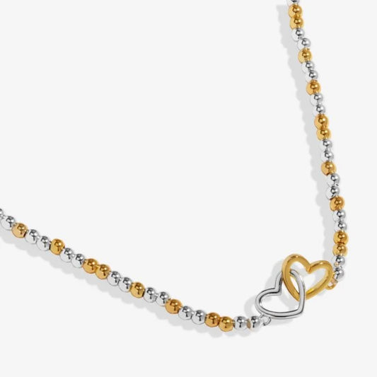 Joma Jewellery Reva Linked Hearts Silver & Gold Plated Necklace