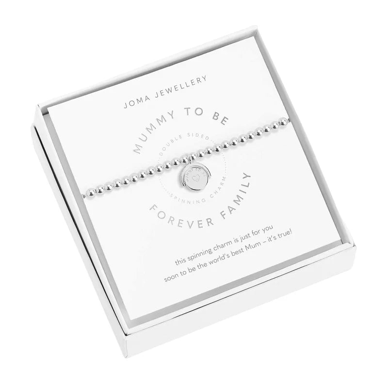 Joma Jewellery Spinning Boxed A Littles Mummy To Be Forever Family Silver Bracelet