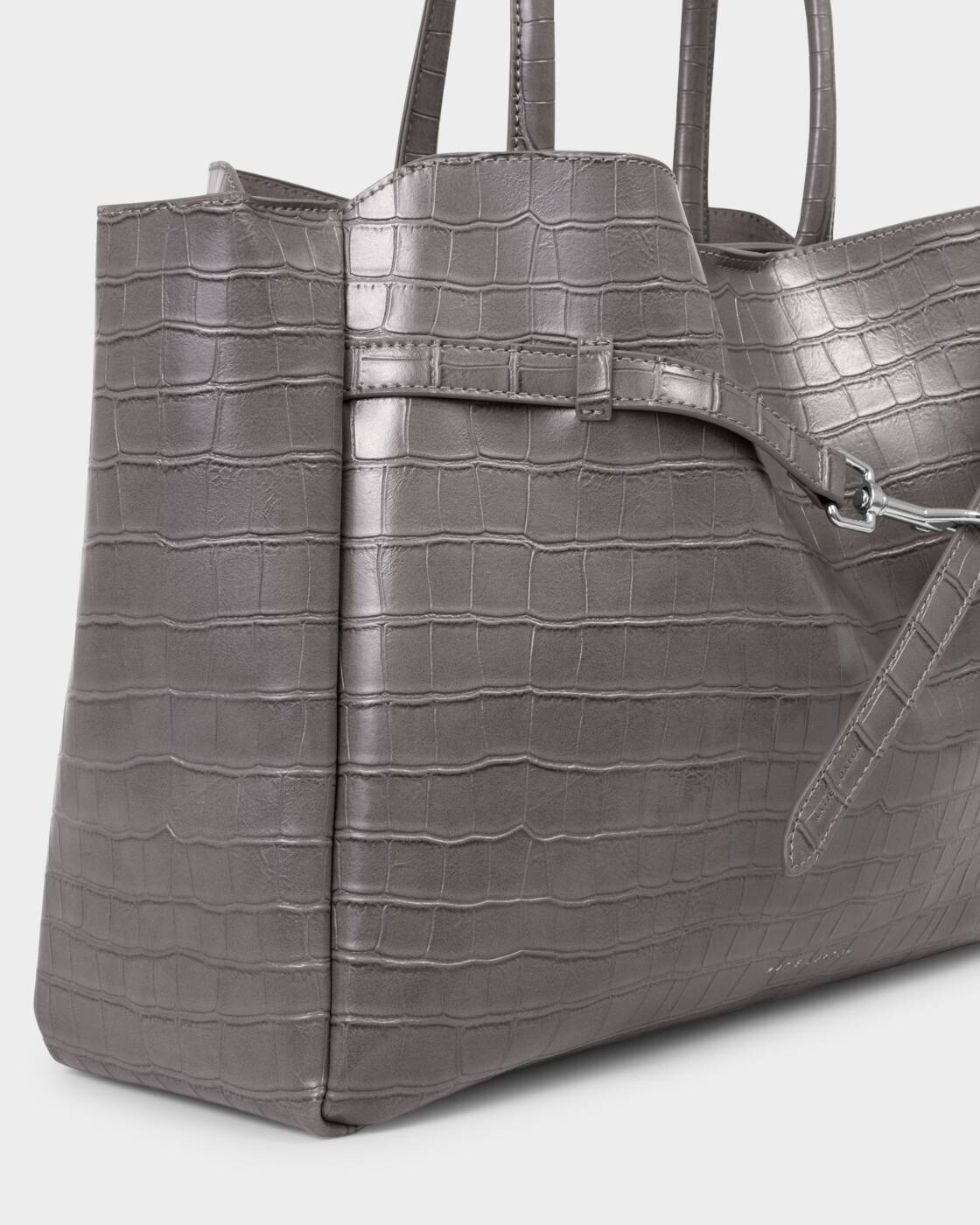 Katie Loxton Maddie Work Tote Bag Grey Faux Croc