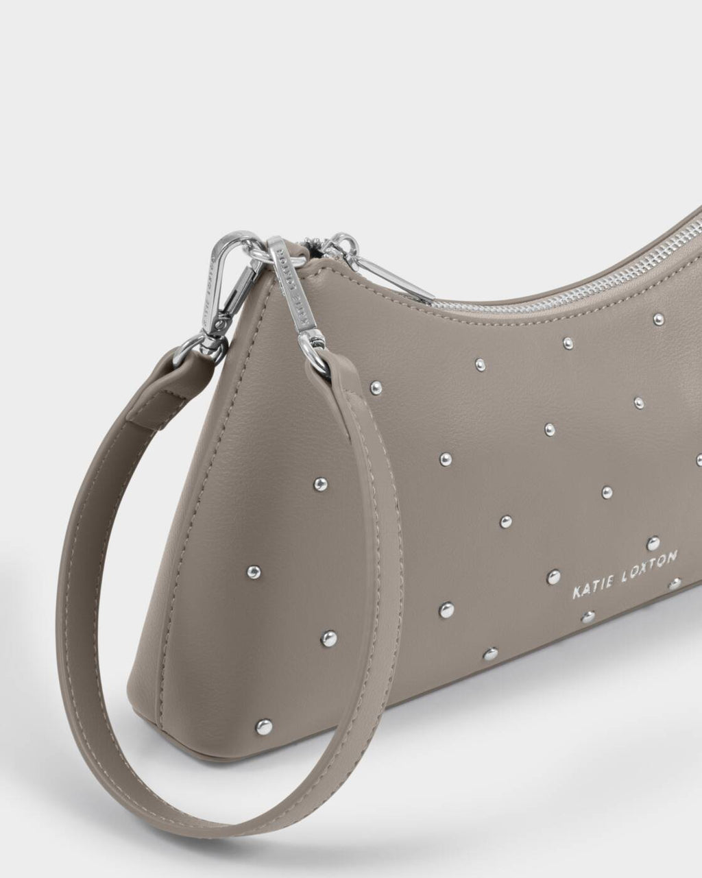 Katie Loxton Miley Small Shoulder Bag Silver Mink Studded