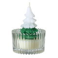 Christmas  Tree Candle In Glass Pot