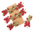 Christmas Felt Mistletoe With Red Bows Peg Set