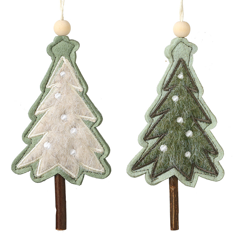 Christmas Hanging Felt Embroided Tree Decs Mix 2