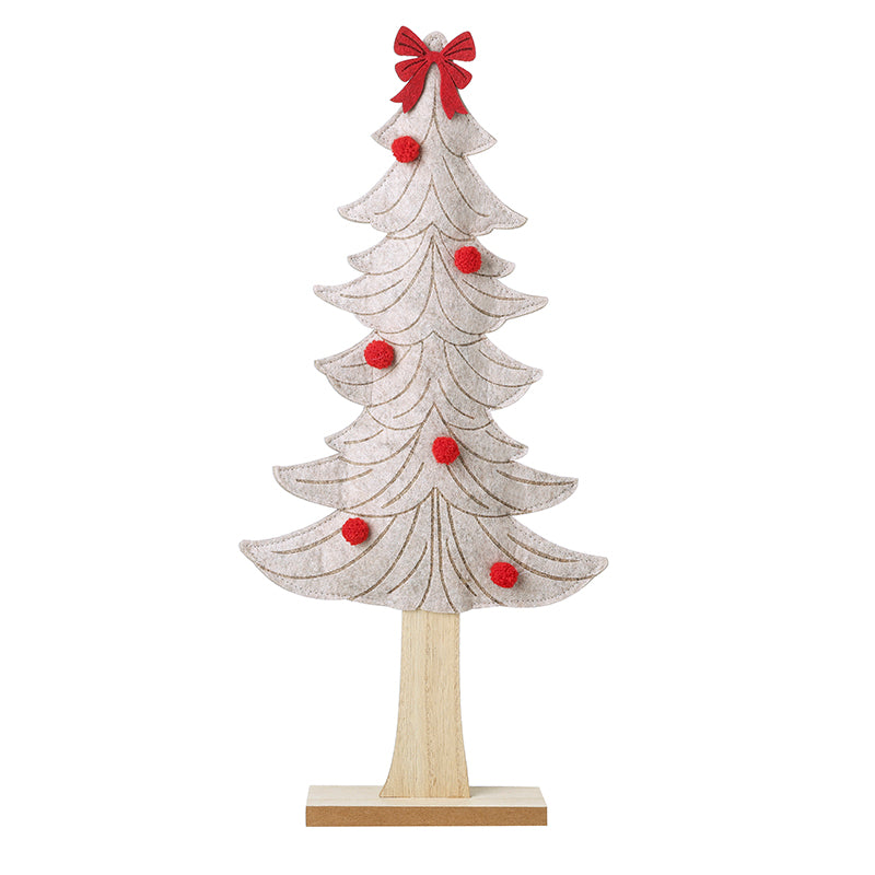 Christmas White Felt Christmas Tree Lrg