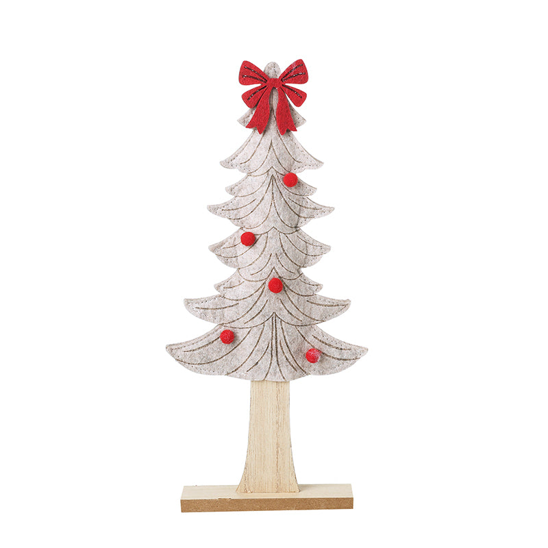 Christmas White Felt Christmas Tree Sml